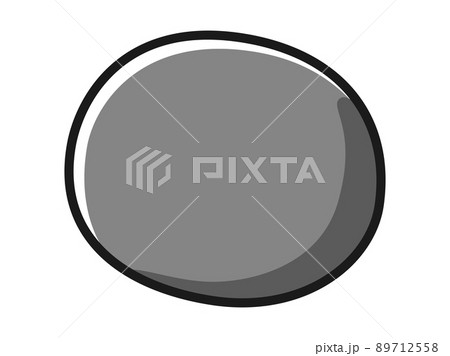 丸い形の輪郭パーツ（白黒） 89712558