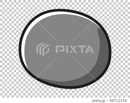 丸い形の輪郭パーツ（白黒） 89712558