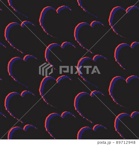 Heart shaped brush stroke seamless pattern design for fashion textiles, graphics and crafts Heart shaped brush stroke seamless pattern design for fashion textiles, graphics and crafts 89712948
