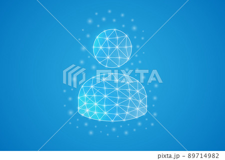 User avatar low poly symbol with white connected dots. 3d geometric polygonal Profile. Teamwork, businessman design vector illustration. User avatar low poly symbol with white connected dots. 3d geometric polygonal Profile. Teamwork, businessman design vector illustration. 89714982
