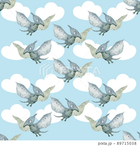 hand-drawn colored seamless repeating children pattern with cute dinosaurs, rainbow in Scandinavian style on a white background. Baby pattern with dinosaurs. Cute baby animals. hand-drawn colored seamless repeating children pattern with cute dinosaurs, rainbow in Scandinavian style on a white background. Baby pattern with dinosaurs. Cute baby animals. 89715038