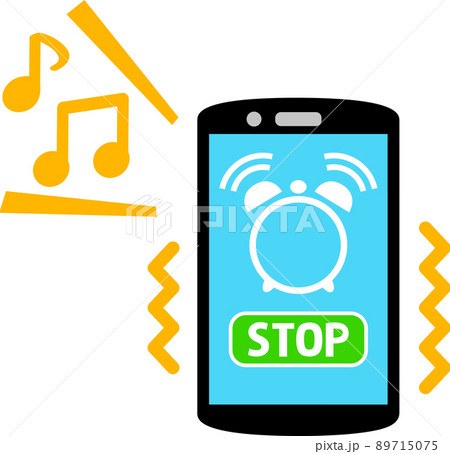 スマートフォンの目覚まし時計アプリ画面 スマートフォンの目覚まし時計アプリ画面 89715075