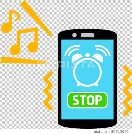 智能手機上的鬧鐘應用程序屏幕 89715075