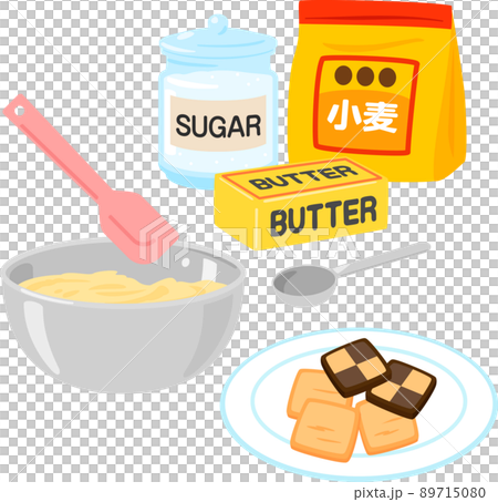 Cookie ingredients and cooking utensils, homemade cookies 89715080