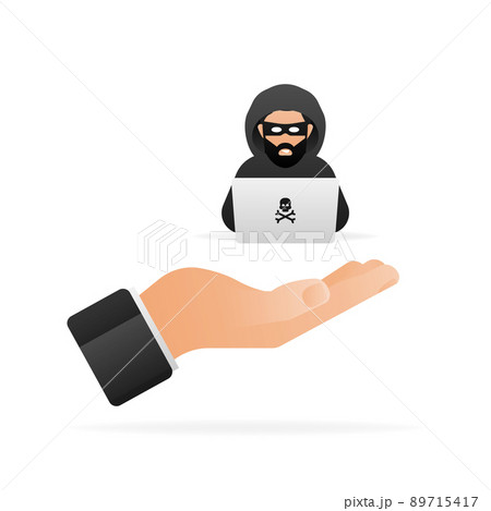 Hacked, great design for any purposes. Internet technology. Cyber crime, hacker attack. Phishing scam. 89715417