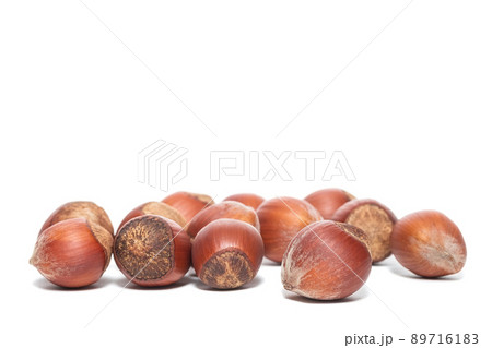 Fresh hazelnut isolated on white background. 89716183