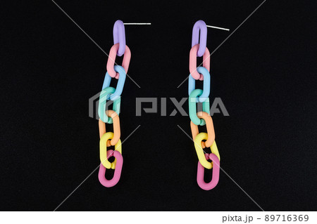 Jewelry earrings and costume jewelry on a black background 89716369