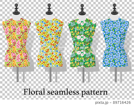 Seamless flower pattern set Seamless flower pattern set 89716426