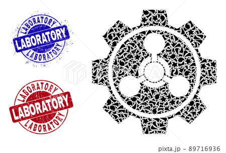 Chemical Industry Mosaic of Spalls with Laboratory Scratched Rubber Imprints 89716936