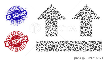 Bring Up Mosaic of Fragments with My Service Grunge Seal Stamps 89716971