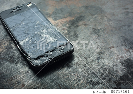 Smart phone with broken screen. Smart phone with broken screen. 89717161