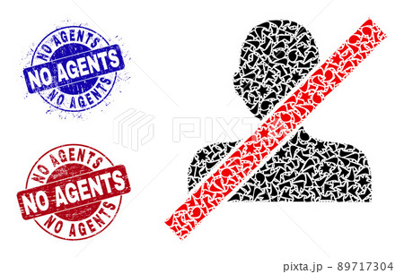 Closed Man Mosaic of Shards with No Agents Textured Seals 89717304
