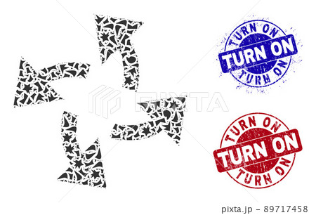 Centrifugal Arrows Mosaic of Shards with Turn On Textured Seals 89717458