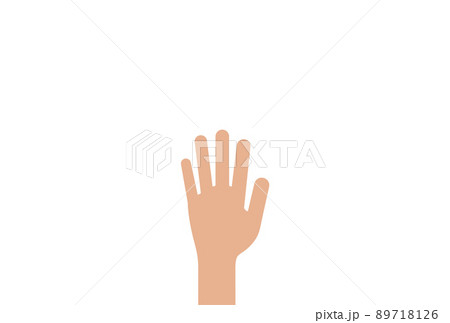 線で描いたシンプルな人の片手 - 手を挙げる・手を差し伸べる・立候補のイメージ素材 89718126