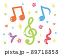カラフルな音符のセット 89718858