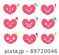 色々な表情のハートセット 89720046