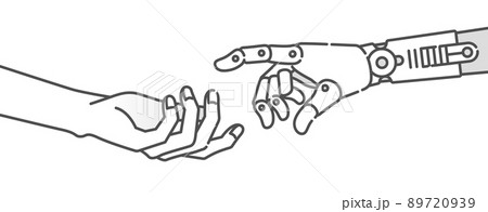 人間とロボットが共存するイメージ 協働がコンセプトのイラスト のイラスト素材 7939