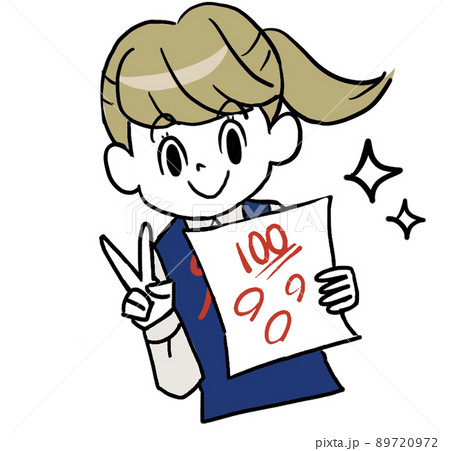 ポニーテールの女子中学生と勉強 89720972