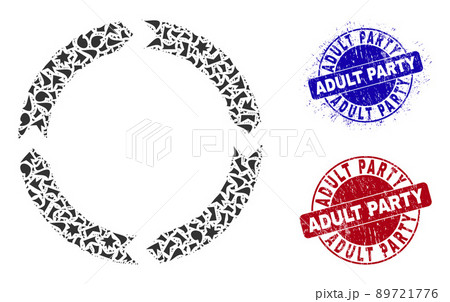 Rotation Mosaic of Fractions with Adult Party Textured Seal Stamps Rotation Mosaic of Fractions with Adult Party Textured Seal Stamps 89721776