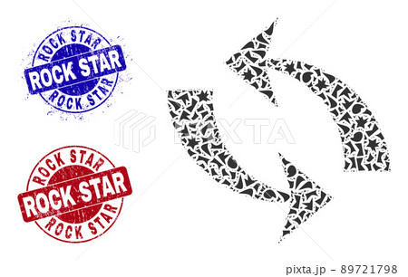 Refresh Mosaic of Fragments with Rock Star Grunge Rubber Imprints 89721798