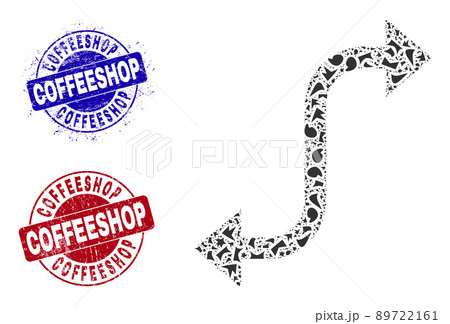 Opposite Bend Arrow Mosaic of Fractions with Coffeeshop Textured Stamps Opposite Bend Arrow Mosaic of Fractions with Coffeeshop Textured Stamps 89722161