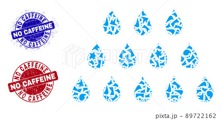 Drops Mosaic of Shards with No Caffeine Textured Stamps 89722162