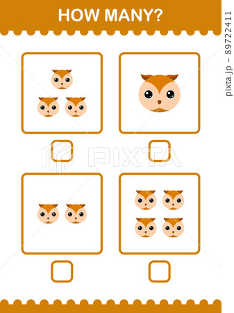 How Many Owl face. Worksheet for kids How Many Owl face. Worksheet for kids 89722411