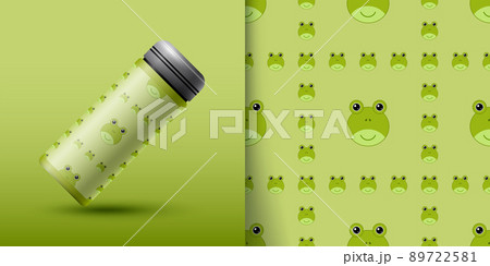 Frog seamless pattern with bottle 89722581