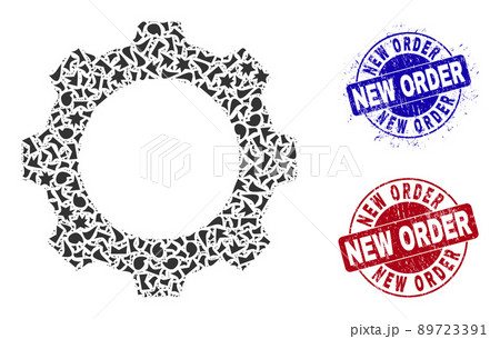 Gear Mosaic of Spalls with New Order Textured Seals Gear Mosaic of Spalls with New Order Textured Seals 89723391