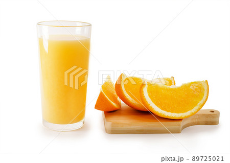 Glass of Orange juice with orange and slices fruits isolated on white background Glass of Orange juice with orange and slices fruits isolated on white background 89725021