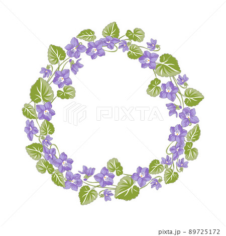Peri Violet hand drawn flower wreath vector illustration isolated. Vintage Romantic spring floral round frame. Botanical floral arrangement for Wedding Birthday Woman Day Happy Easter design. Peri Violet hand drawn flower wreath vector illustration isolated. Vintage Romantic spring floral round frame. Botanical floral arrangement for Wedding Birthday Woman Day Happy Easter design. 89725172