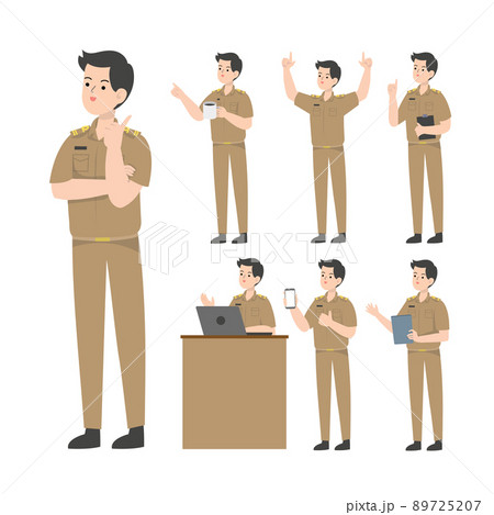 Thai teacher character design presenting concept 89725207