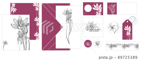 A set of greeting cards, invitations with delicate floral arrangements. Spring flowers. Romance. A set of greeting cards, invitations with delicate floral arrangements. Spring flowers. Romance. 89725389