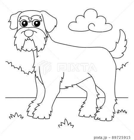 Schnauzer Dog Coloring Page for Kids 89725915
