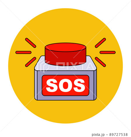 finger presses on the sos button. fire alarm. 89727538