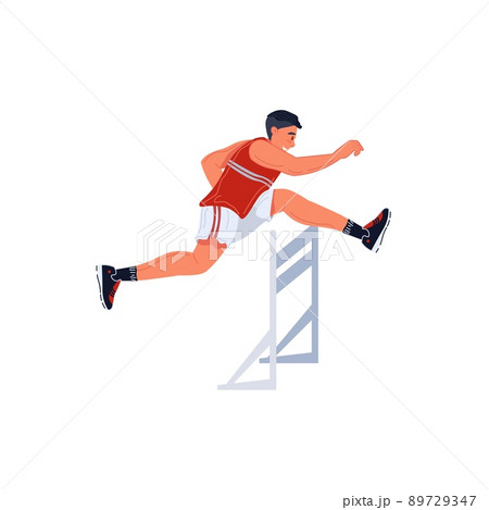 Flat cartoon running man character,sports... - Stock Illustration  [89729347] - PIXTA