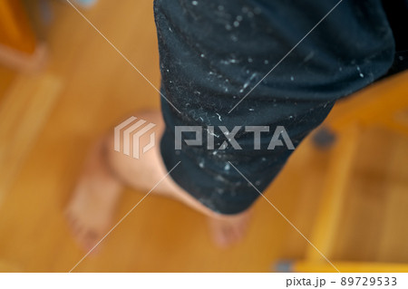 黒い服についたほこりが目立つ 黒い服についたほこりが目立つ 89729533