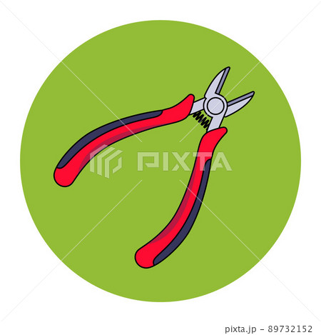construction red pliers for cutting the cable. 89732152