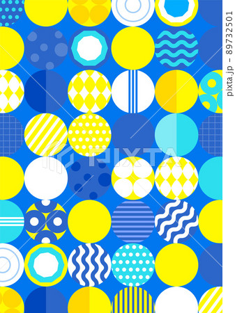 かわいいポップな水玉背景イラスト素材 89732501