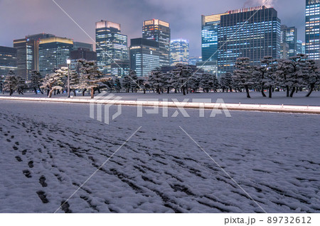 《東京都》雪景色の東京丸の内・大雪警報の都心 89732612
