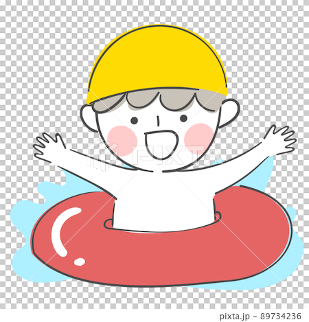 kid riding a tube kid riding a tube 89734236