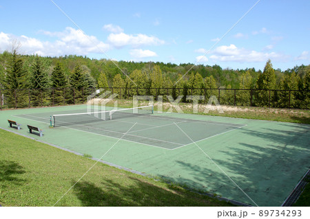 テニスコート, テニス, 球技, 公共施設, 緑, 屋外, スポーツ, 運動、ネット テニスコート, テニス, 球技, 公共施設, 緑, 屋外, スポーツ, 運動、ネット 89734293