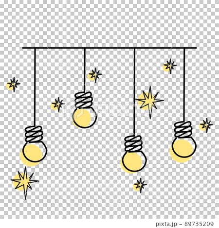 吊り下がった電球の素材 吊り下がった電球の素材 89735209