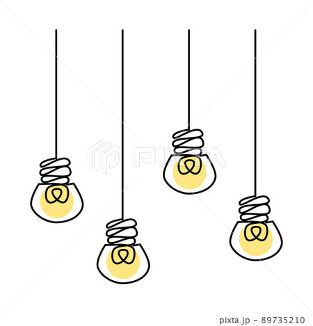 吊り下がった電球の素材 吊り下がった電球の素材 89735210