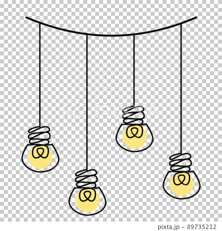 吊り下がった電球の素材　 89735212