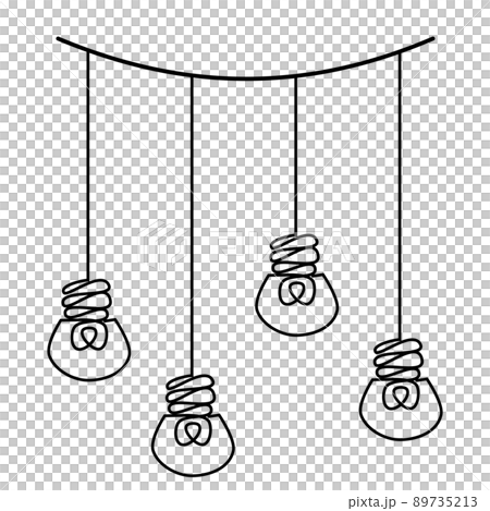 吊り下がった電球の素材　 89735213