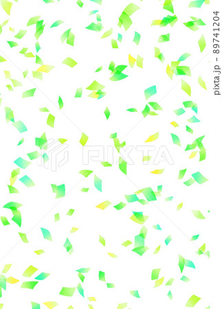 背景素材_水彩_紙吹雪_黄緑 89741204