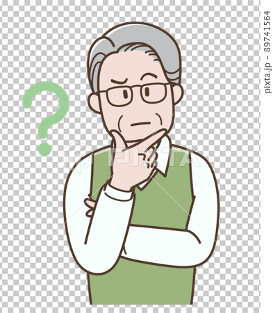 一位老人思考的插圖 89741564