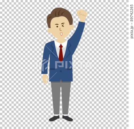 一個男生做膽量姿勢的插圖圖像 一個男生做膽量姿勢的插圖圖像 89742265