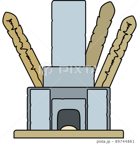 墓石のイラスト（アウトラインあり） 89744861